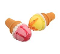 Beaupretty 2pcs Fake Ice Cream Cone Model with Realistic Texture and Fade Resistant Colors Artificial Scoops for Photography Home Staging Retail Displays Summer Party Props