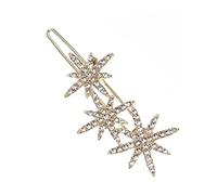 Beaupretty 2pcs Fashion Star Crystal Shiny Alloy Hair Barrettes for Women Elegant Hair Clips Perfect for Christmas Headwear