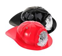 Beaupretty 2pcs Fireman Hat Plastic Firefighter Helmet for Role Play Cosplay Costume Prop Comfortable