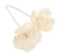 Beaupretty 2pcs Flameless Essential Oil Diffuser Flowers with Cotton Rope Wick, White Peony-shaped Decorative Reed Diffuser for Bedroom and Desk, Improves Air Quality
