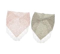 Beaupretty 2Pcs Floral Triangle Hair Scarves with Lace Band Chic Printed Headbands for Women and Versatile Accessories for Daily Wear Parties Makeup and Travel Random Color