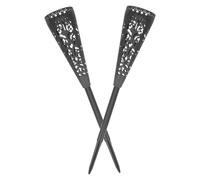 Beaupretty 2pcs Flower Arrangement Basket Grave Vase Black Premium Plastic Material Soil Inserted Vases Keep Flowers Outdoor Long Can Be Inserted on The Ground Cemetery Lawn