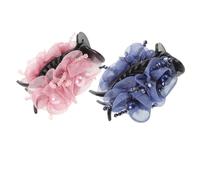 Beaupretty 2pcs Flower Claw Clips for Women Elegant Ponytail Hairpin with Plastic Pearl Beads Non Slip High Ponytail Buckles for Weddings Beach Luau Parties Stylish Hair Accessories
