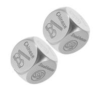 Beaupretty 2pcs Food Decision Dice Unique Stainless Steel Meal Decider Dice for Fun Dining Choices for Family Gatherings and Parties Say Goodbye to Mealtime Dilemmas