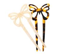 Beaupretty 2pcs French Wavy U Shaped Butterflies Hair Forks Vintage Style Durable Lightweight Hair Pins for Women Elegant Chignon Bun Accessories Random Color