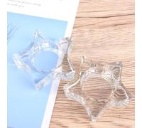 Beaupretty 2pcs Glass Candle Holder Candle Stand Table Ornament Five-pointed Star Shape Delicate Chic Style 107g for Home and Office Decoration