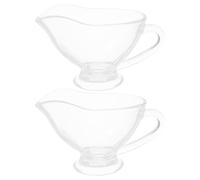 Beaupretty 2pcs Glass Gravy Boat Sauce Jug Set with Handle 215ml Capacity Each Easy Handling Lightweight Glass Mini Sauce Containers for Serving Salad Dressings and Steaks