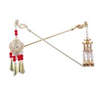 Beaupretty 2pcs Glowing Chinese Hair Sticks Retro Alloy Hair Chopsticks with Pearl Tassels for Women Bun Styling Elegant Pin Accessories for Parties Cosplay Proms