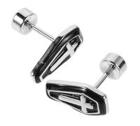 Beaupretty 2pcs Gothic Coffin Cross Ear Earrings for Women and Unisex, No Piercing Design with Comfortable Wear, Copper and Titanium Steel Needle, Mirror Finish, for Halloween Party