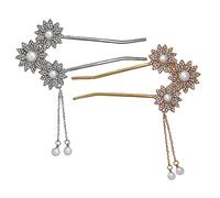 Beaupretty 2pcs Hair Stick for Women Chinese Hairpin Flower Chopsticks Pearl Tassel Decorative