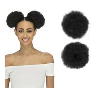 Beaupretty 2pcs hairpiece Donut Buns for Extension Bun Draw Girls Synthetic Kids Hair Chignon Wig Updo Puff Women Ponytail Afro Clips Fake Black Scrunchies Extensions Curly Cm Messy