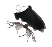 Beaupretty 2pcs Halloween Bat Wings Black Demon Wings Cosplay Accessories Spiderweb Headband for Vampire Costume Dress up Party Decorations