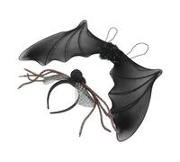 Beaupretty 2pcs Halloween Bat Wings Black Devil Wings Spiderweb Headband for Vampire Cosplay Party Decorations Accessories