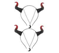 Beaupretty 2Pcs Halloween Ox Horn Headband Hair Decor Unique Cosplay Accessory for Parties Comfortable Lightweight for Friends Family