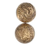 Beaupretty 2pcs Hand Exercise Balls Vintage Brass Dragon Phoenix Pattern Grip Strength Trainer for Rehabilitation Finger Fitness and Stress Relief Therapy