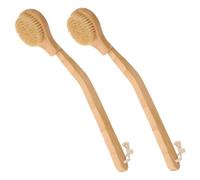 Beaupretty 2pcs Handled Bath Brush Handle for Wet Dry Brushing Exfoliating Back Cleaning for Seniors and Disabled Individuals Massage Brush Khaki