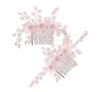 Beaupretty 2pcs Handwoven Acrylic Crystal Bridal Hair Comb Elegant Wedding Hair Accessories for Women Versatile Floral Design for Brides Engagements and Special Occasions