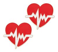 Beaupretty 2pcs Heart Medical Brooches Electrocardiogram Design Pin for Doctors Nurses Medical Students Creative Brooch for Clothing Bags Unique for Birthdays Year