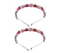 Beaupretty 2pcs Heart Rhinestone Headbands for Women Crystal Hair Accessories Adjustable Wedding and Party Hair Hoops