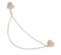 Beaupretty 2pcs Heart Shaped Tassel Chain Brooch Pins for Women Rhinestone Lapel Badge Elegant Collar Jewelry for Suits Dresses Sweaters Durable and Stylish Accessories