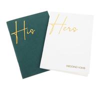 Beaupretty 2pcs His and Hers Vow Books Wedding Vow Brochures with Lined Pages Elegant Modern Paper Notebooks for Wedding Ceremony Celebration Keepsake