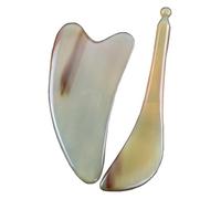 Beaupretty 2pcs Horn Gua Sha Scraping Board Facial Massage Tool for Face and Eyes, Natural Material Smooth Edges, for Anti-Aging and Relaxation Skin Care Routine Random Color