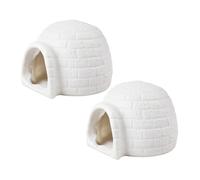 Beaupretty 2pcs Igloo Ornament Mini Ice House Models Standing Plastic Figurines for Home Decor Christmas Display Compact Decorative Accent
