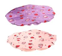 Beaupretty 2pcs Increase Waterproof Shower Cap Washable Shower Cap Reusable Women Women Reusable Bathing Bath Hat Peva