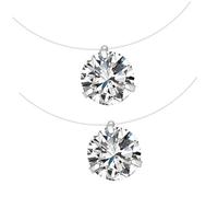 Beaupretty 2Pcs Invisible Fish Wire Necklaces for Women Chic Zircon Pendant Jewelry Dainty Necklaces for Daily Wear for Birthdays and Festivals