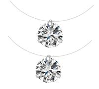 Beaupretty 2Pcs Invisible Fish Wire Zircon Necklaces for Elegant Pendant Jewelry for Daily Wear Parties More Fashionable and Durable Design with Delicate Zircon Embellishments