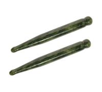 Beaupretty 2pcs Jade Gua Sha Facial Wands Natural Xiuyan Jade Acupuncture Tools for Muscle Tension Relief Eye Roller for Daily Facial Massage and Puffiness Reduction Suitable for All Skin