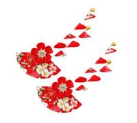 Beaupretty 2pcs Japanese Cherry Blossom Tassel Hair Clips Bridal Bridemaids Flower Tassels Clip for Wedding Hair Accessories Traditional Kimono Style
