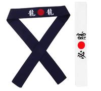 Beaupretty 2pcs Japanese Style Sweat Wicking Headbands Soft Absorbent Workout Bands for Karate Training Yoga Running Cooking Creative Unisex Decorative Band with Designs