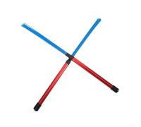 Beaupretty 2pcs Jazz Drum Brushes with Aluminum Handles and Nylon Bristles Cajon and Snare Drum Sticks for Expressive Percussion Stylish Red Handle Blue Brush Design