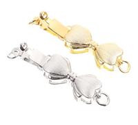 Beaupretty 2pcs Jewelry Clasps Connector Set for Necklace and Bracelet DIY, Silver and Gold Tone Metal Jewelry Extender Clasps for Handmade Charm Bracelets and Necklaces