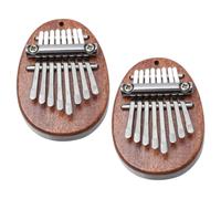 Beaupretty 2pcs Keys Solid Wood Kalimba Thumb Piano Mini Portable Finger Piano for Christmas Birthday Gift Stainless Steel Musical Instrument