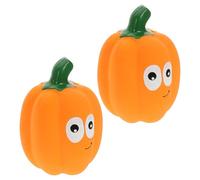 Beaupretty 2pcs Latex Dog Chew Pumpkin Shape with Squeaky Sound, Puppy Teething Pet Training Playing for Small to Medium Dogs, Sturdy Interactive Chew and Bite