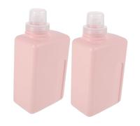 Beaupretty 2pcs Laundry Liquid Bottles Dispenser Square Refillable Containers for Laundry Detergent Softener Shampoo Organizer with Precise Dose Control Plastic