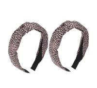 Beaupretty 2Pcs Leopard Print Wide Knotted Headband for Women Soft Breathable Hair Accessories for Stylish Face Framing Turban for Casual and Formal Occasions