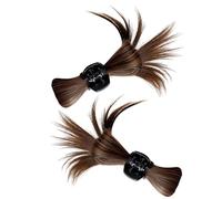 Beaupretty 2Pcs Light Brown Synthetic Hair Bun Clip Claw for Women, Korean Style Messy Half-Up Hairpiece, Festival Hair Accessories for Ponytail Styling