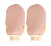 Beaupretty 2Pcs Light Pink Exfoliating Bath Gloves Strong Cleansing Effect, Back Massage Shower Mittens for Body Scrub and Dead Skin Removal, Suitable for Daily Spa and Personal Care