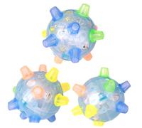 Beaupretty 2Pcs Light Up Music Jumping Ball Dancing Bouncing Ball with Bright Colors Fun Sensory Play for No Batteries Required Light Blue