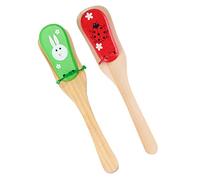 Beaupretty 2Pcs Long Handle Castanet Musical for Wooden Educational Percussion Instrument Early Learning Plaything for Boys Sensory Development