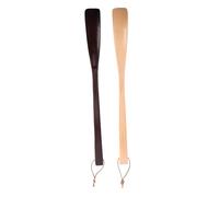 Beaupretty 2pcs Long Handled Wooden Shoe Horn Solid Wood Ergonomic Tool for Easy Shoe Removal and Wearing for Home Office and Travel Durable and Lightweight Design