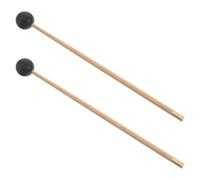 Beaupretty 2pcs Long of Wooden Mallets for Singing Bowls and Handpans Rosewood Handles with Soft Heads for Resonance and Comfortable Grip