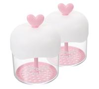 Beaupretty 2pcs Manual Facial Foam Cup Transparent Bubble Maker for Rich Foam Creation Heart Shaped Design for Face Wash Cleansing Products for Home Travel Pink