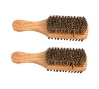 Beaupretty 2pcs Men's Beard Brush and Mustache Comb Set Medium Size Boar Bristle Double-sided Hair Smoothing Styling Grooming Tool for Travel and Daily Use