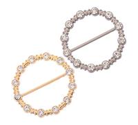 Beaupretty 2Pcs Metal Scarf Ring Clips with Imitation Diamonds Elegant Clothes Corner Buckles for Women Silk Scarves Wedding Party Accessories