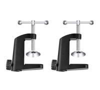 Beaupretty 2pcs Microphone Bracket Holder Base Fixed Clip Base Hose Metal Clamp C-type Fixation Table Light H Clamp Aluminum Alloy Metal Not Easy to Slip Firmly Clips Table Lamp and Other