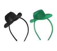 Beaupretty 2Pcs Mini Cowgirl Hat Headbands Festival Hair Accessories for Women Retro Western Style Holiday Headband Reusable Party Supplies for Halloween Birthday Western Theme Events